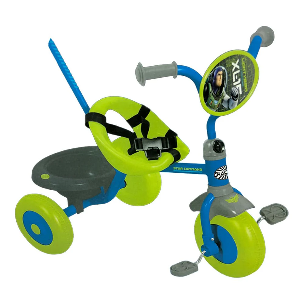 Triciclo Buzz Lightyear Con Guía y Cinturón