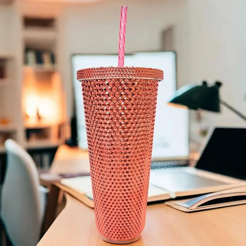 Vaso Acrílico Diamond Home de 24Oz / Tapa Y Carrizo-Surtido
