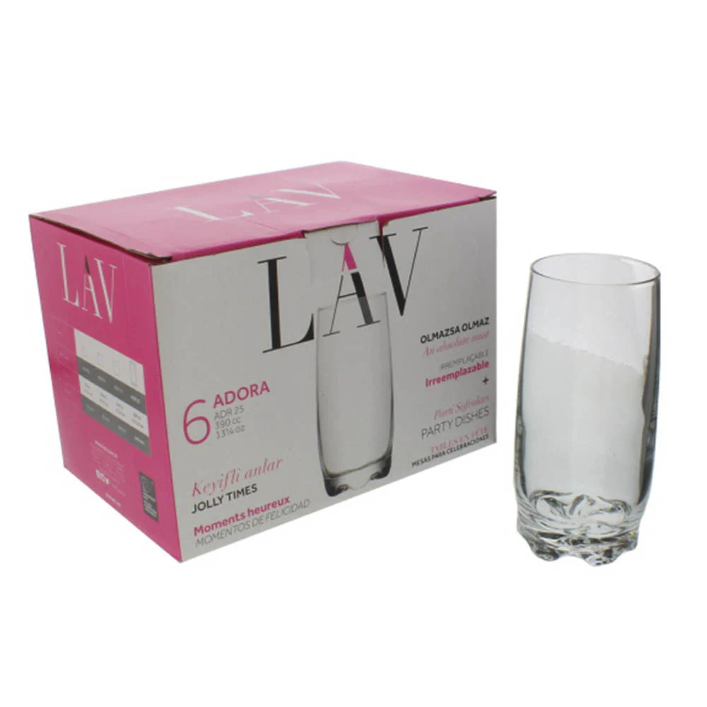 Vasos de Vidrio Lav 6 Pieza