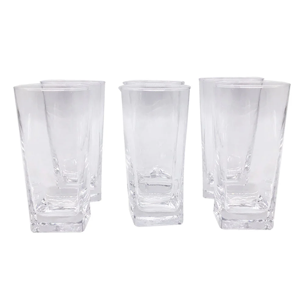 Vasos Pasabahce Carre de Vidrio 10 1/4 oz 6 Piezas