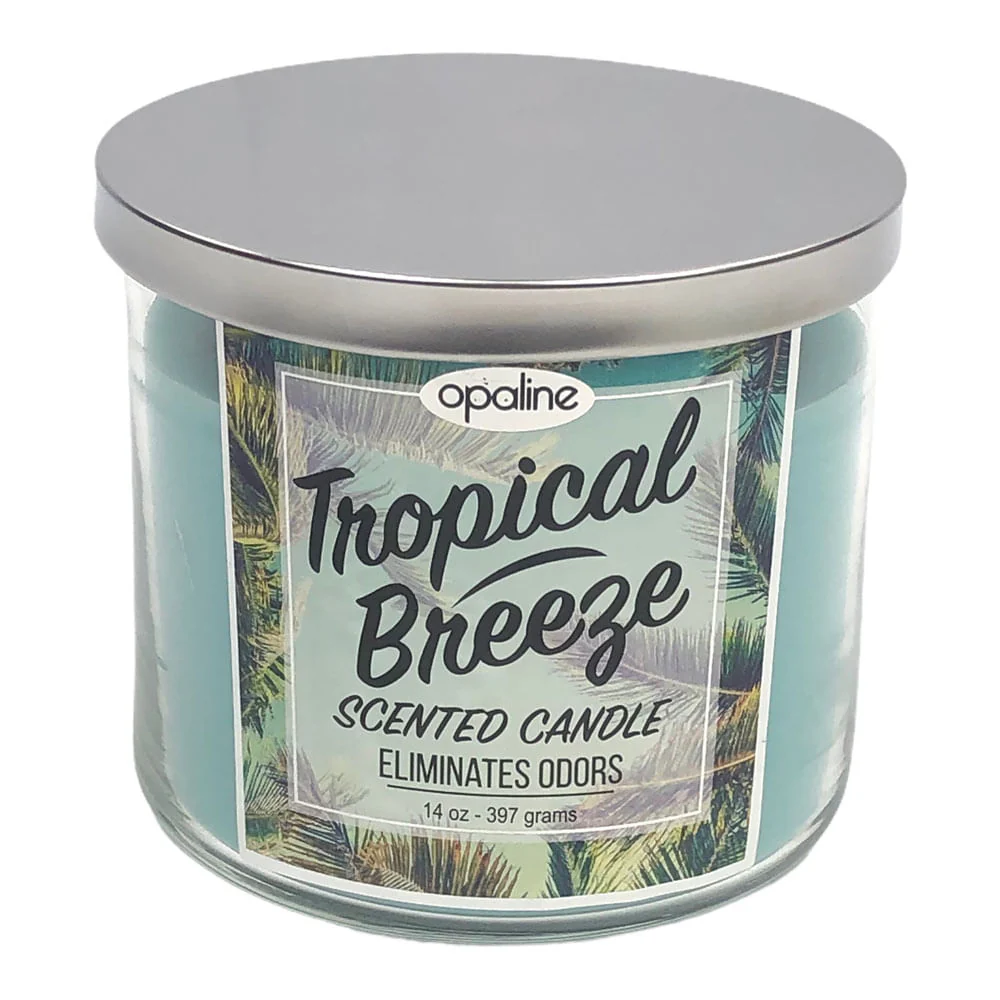 Vela Aromática Maxs Wholesale Tropical Brezze 14 oz - Azul claro