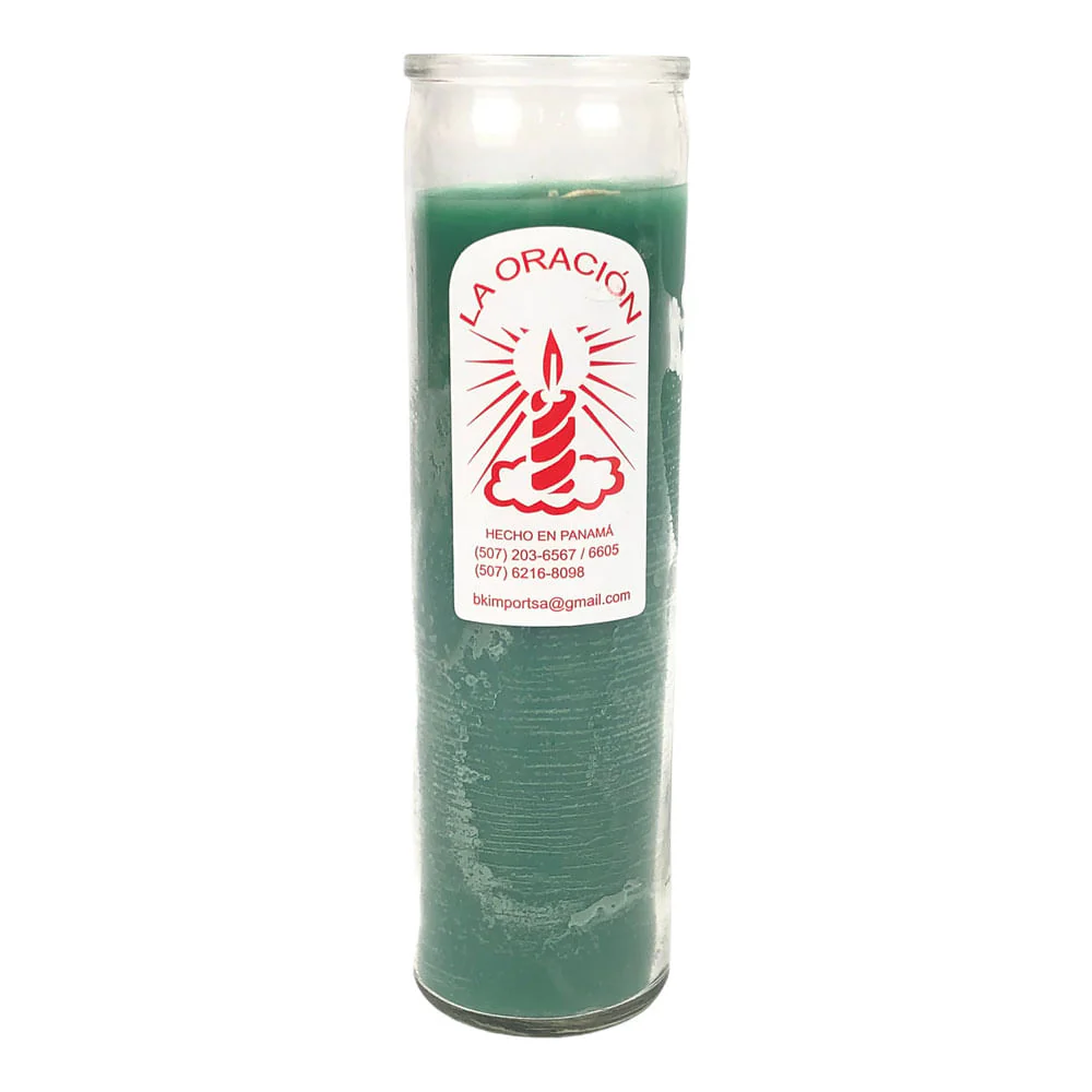 Vela La Oración con Vaso Largo - Verde claro